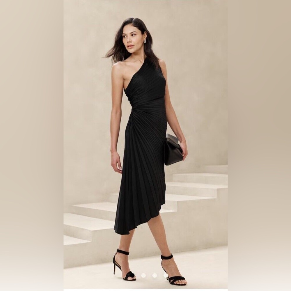One Shoulder Black Cocktail Dress